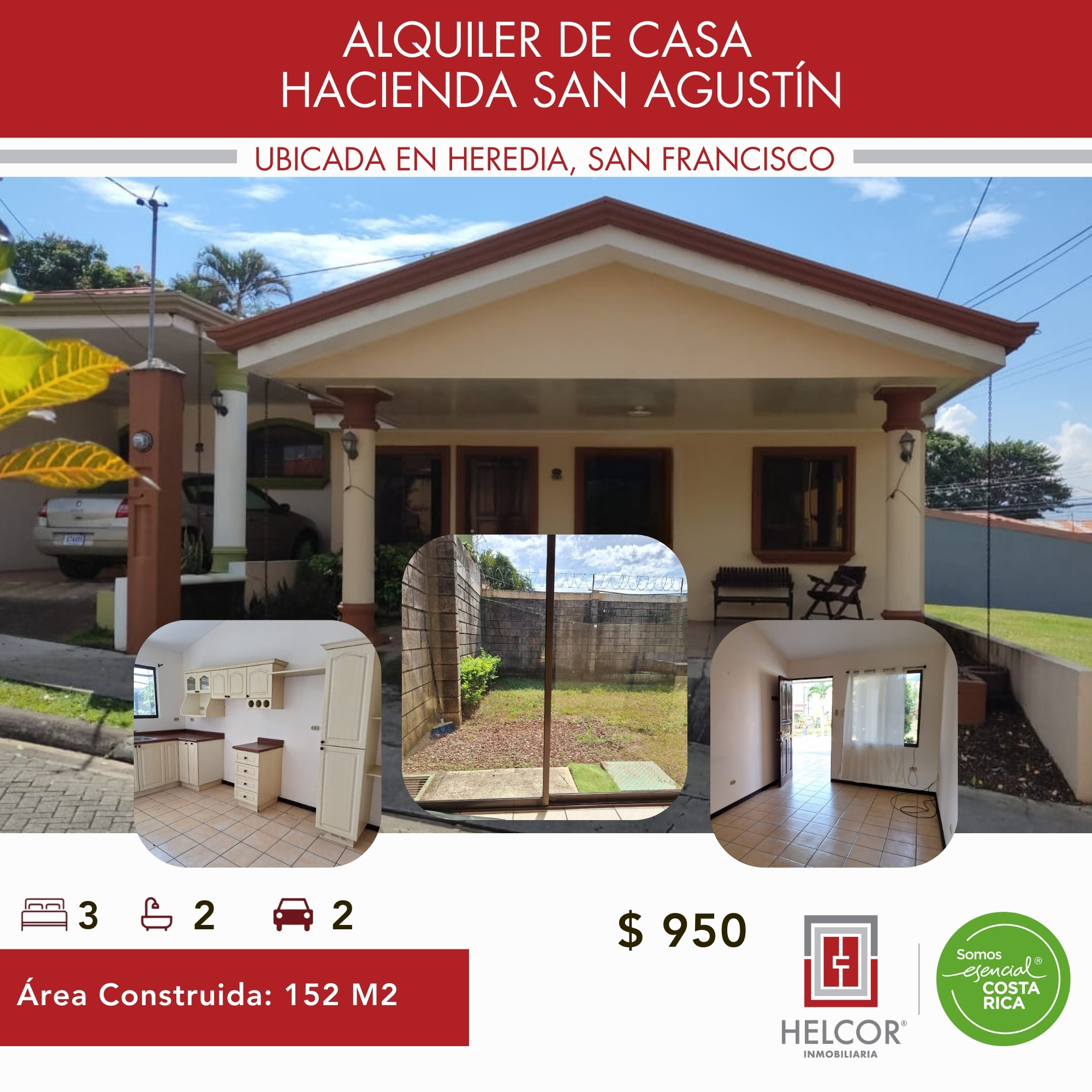 ALQUILER DE CASA, HEREDIA, SAN FRANCISCO, HACIENDA SAN AGUSTÍN