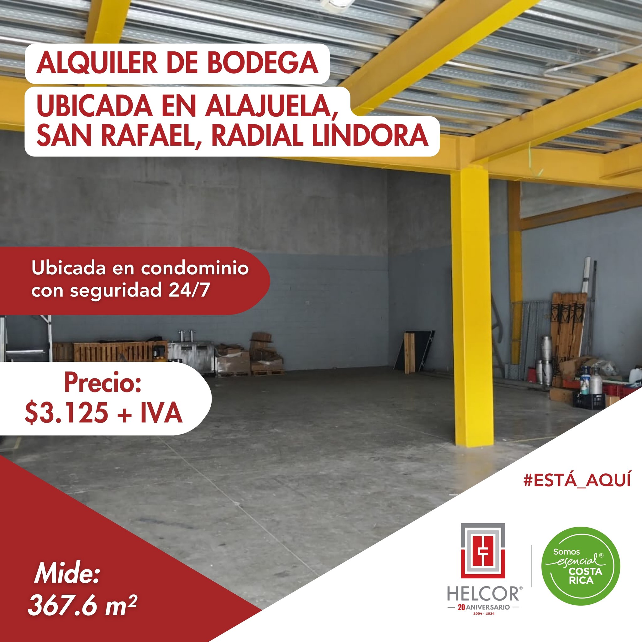 ALQUILER DE BODEGA, ALAJUELA, SAN RAFAEL, RADIAL LINDORA, CALLE POTRERILLOS