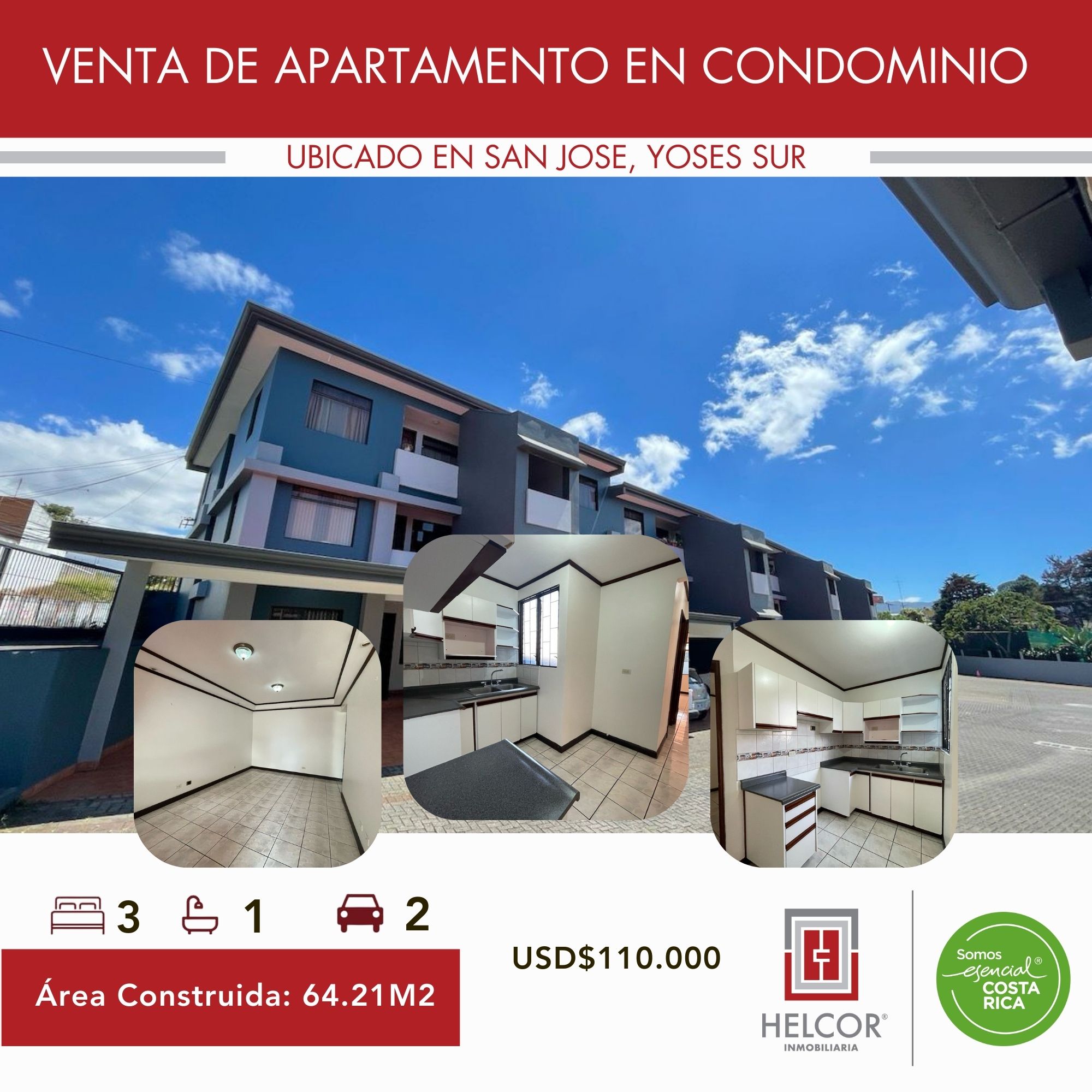 APARTAMENTO EN CONDOMINIO, SAN JOSE, YOSES SUR.