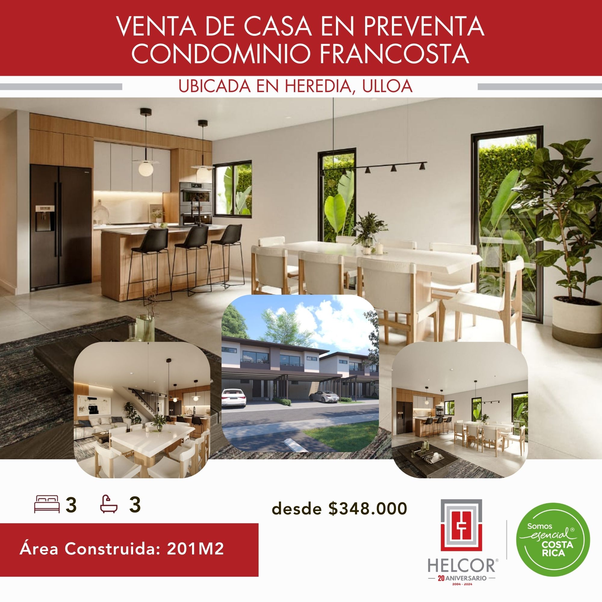 VENTA DE CASA EN PREVENTA, HEREDIA, ULLOA, CONDOMINIO FRANCOSTA