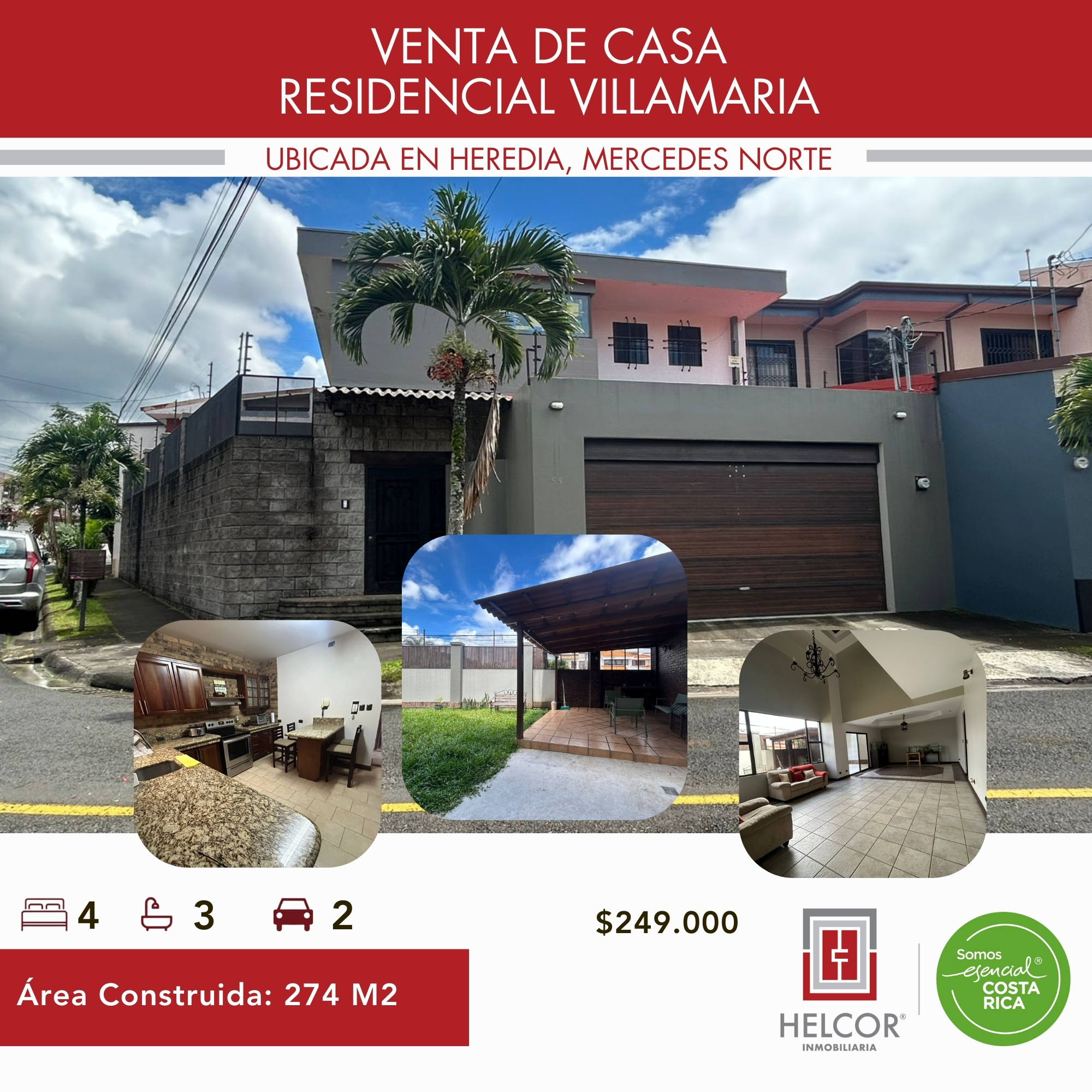 VENTA DE CASA, HEREDIA, MERCEDES NORTE, RESIDENCIAL VILLAMARIA