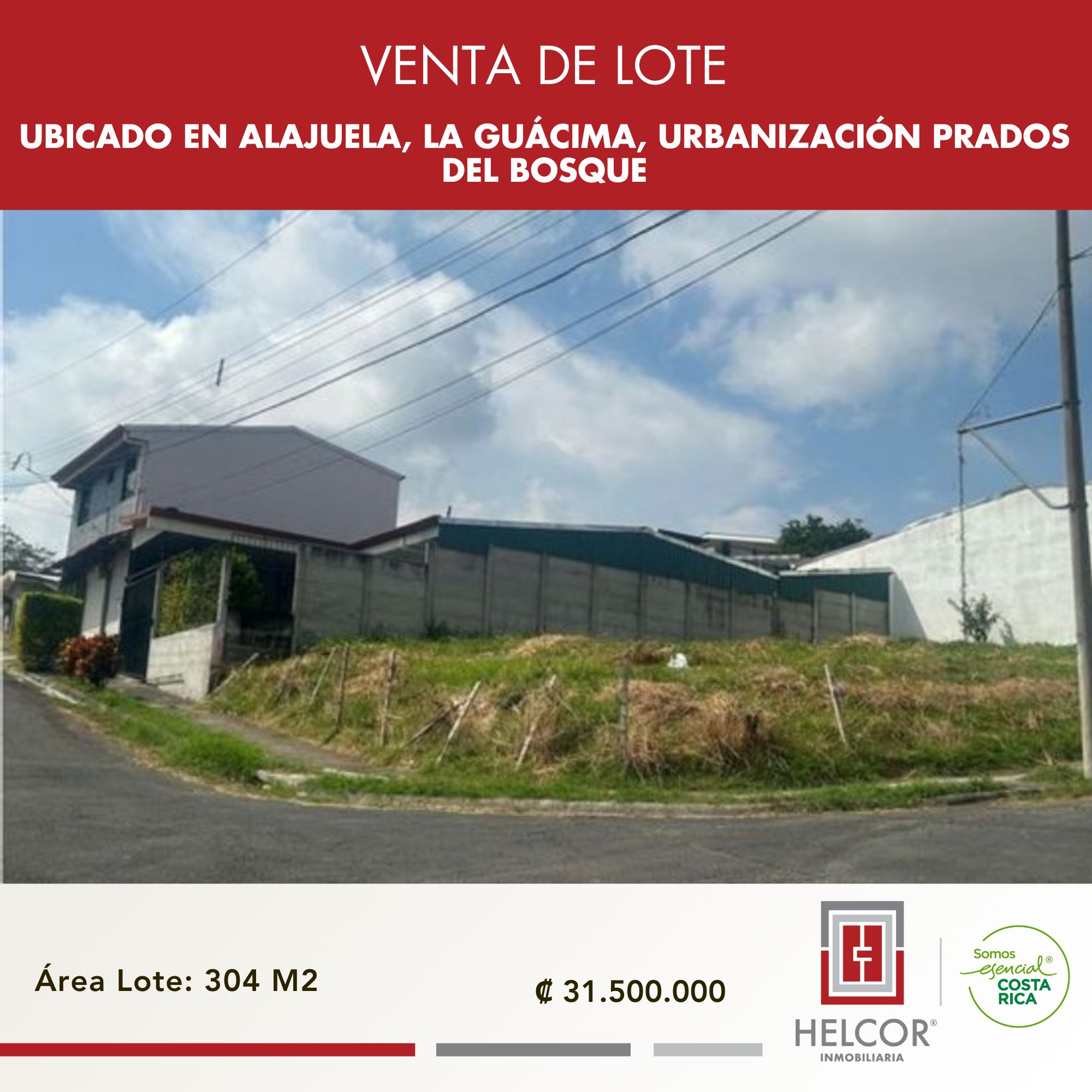 VENTA DE LOTE DE USO MIXTO EN OROTINA DE ALAJUELA, HACIENDA VIEJA