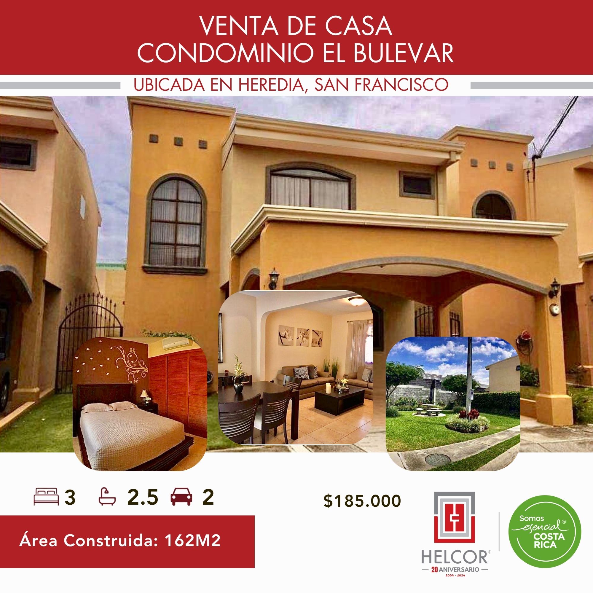 VENTA DE CASA, HEREDIA, SAN FRANCISCO, CONDOMINIO EL BULEVAR