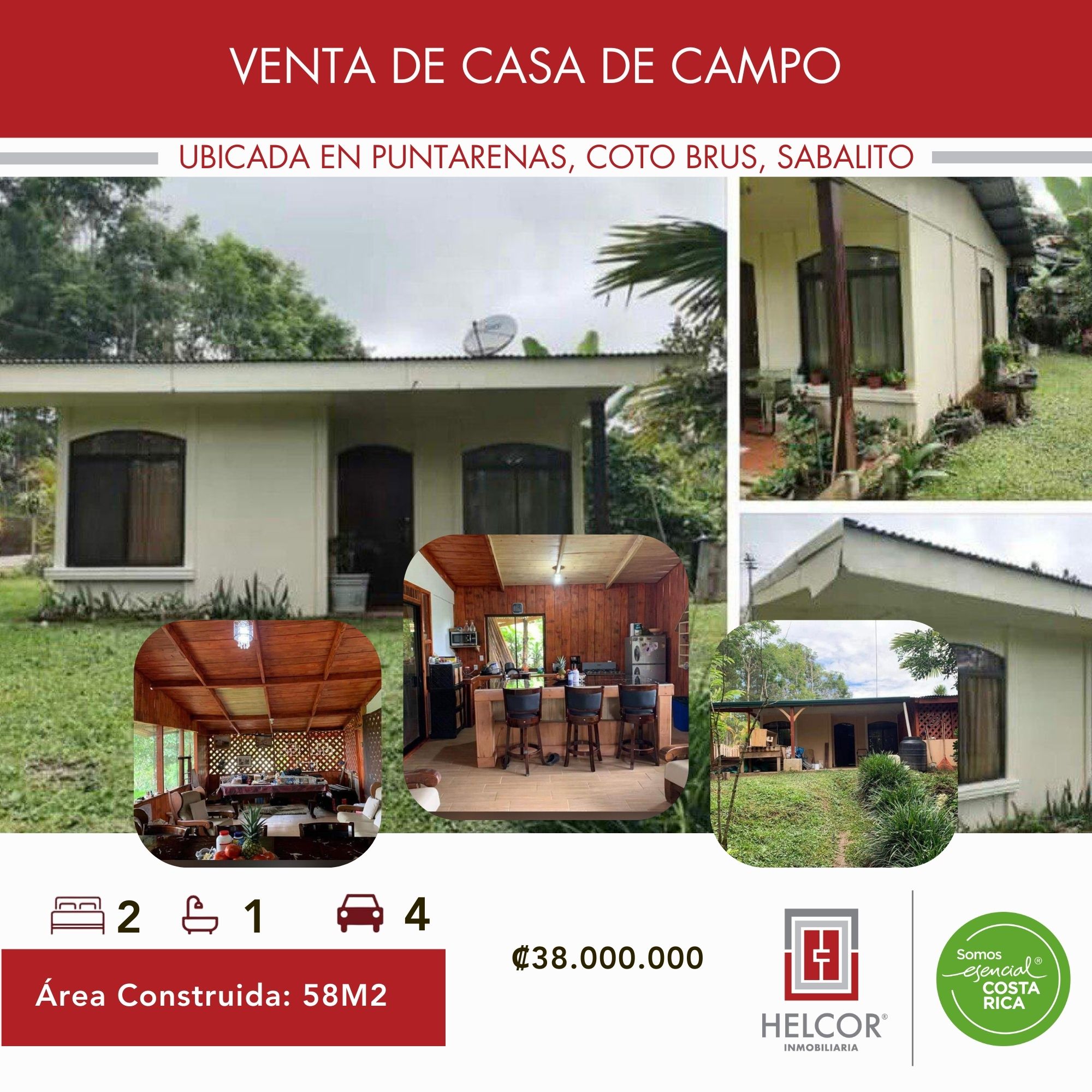 CASA DE CAMPO EN COTO BRUS, PUNTARENAS