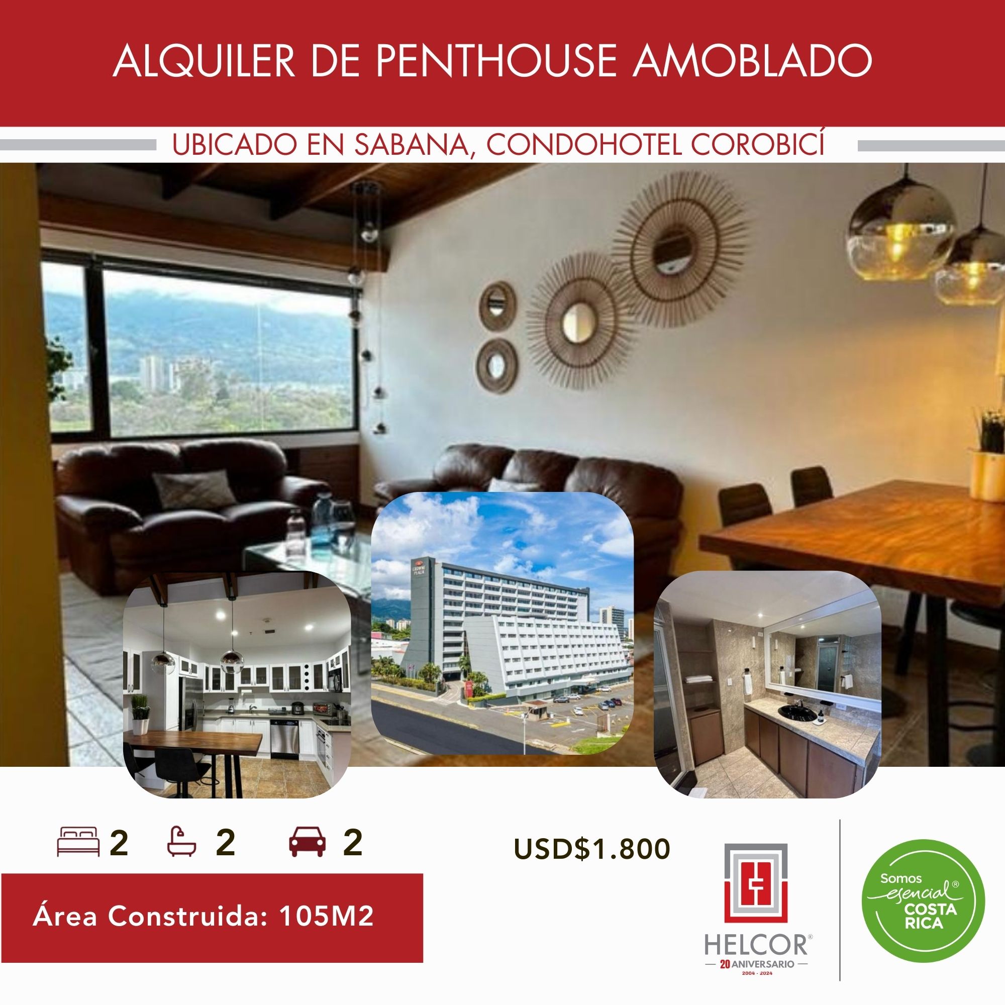 PENTHOUSE AMOBLADO EN CONDOHOTEL COROBICÍ