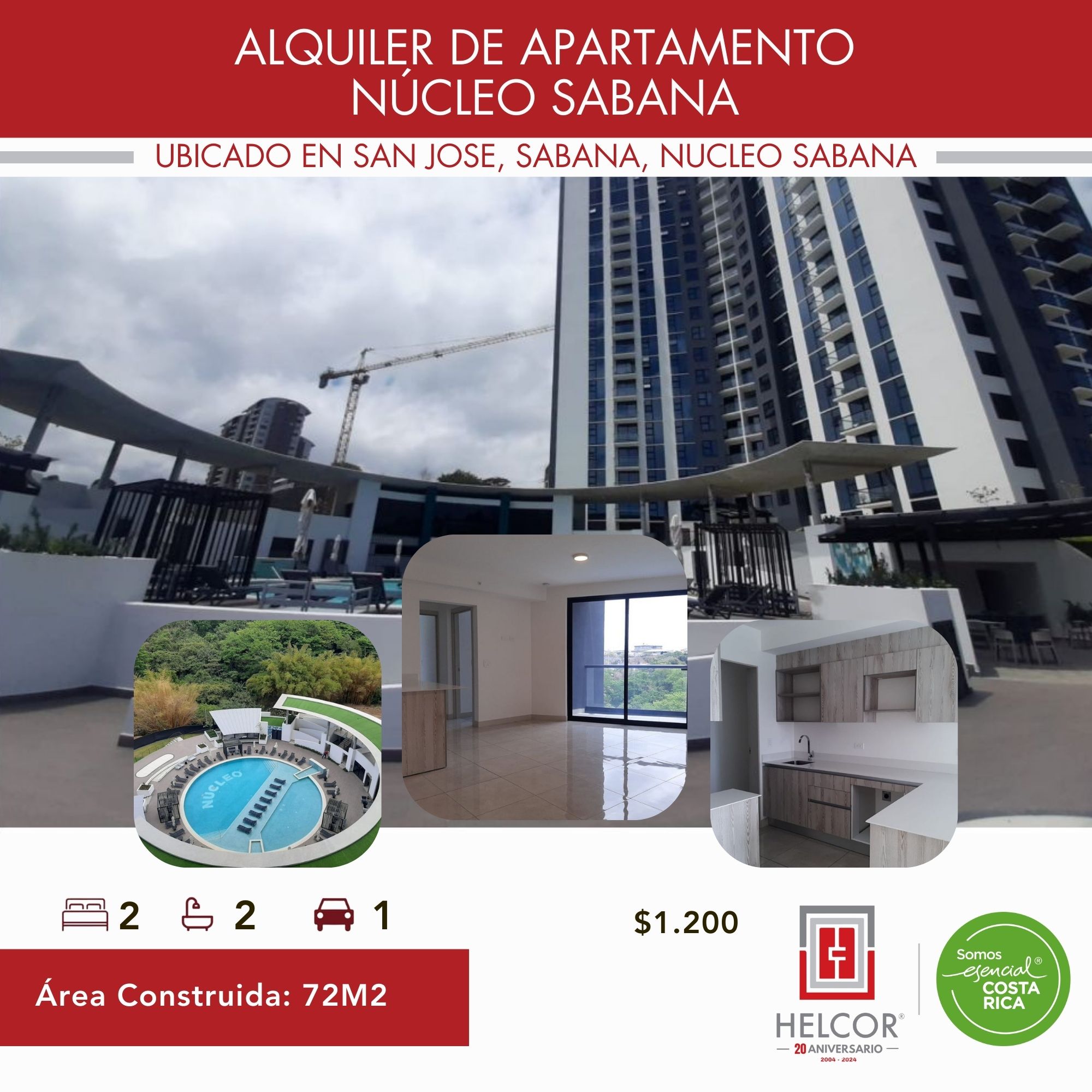 ALQUILER DE APARTAMENTO, SAN JOSÉ, SABANA, NÚCLEO SABANA