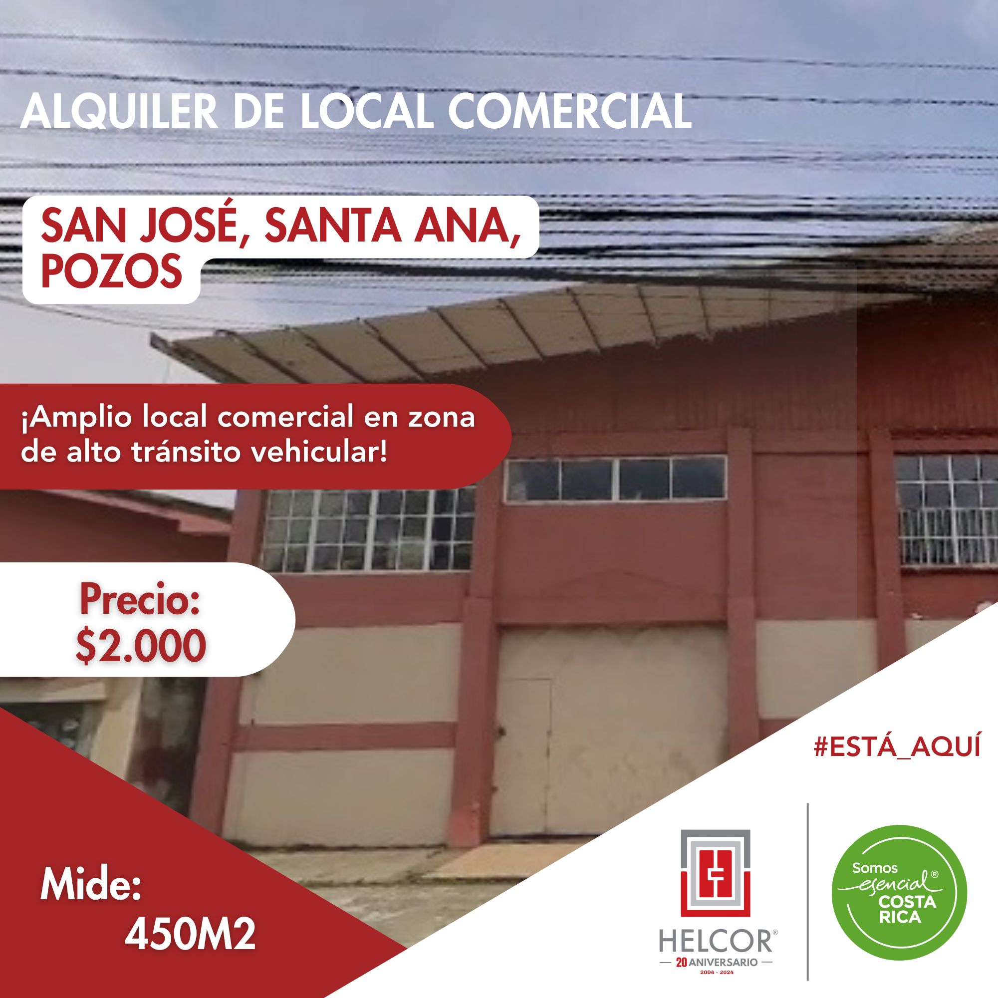 ALQUILER DE LOCAL COMERCIAL EN POZOS DE SANTA ANA