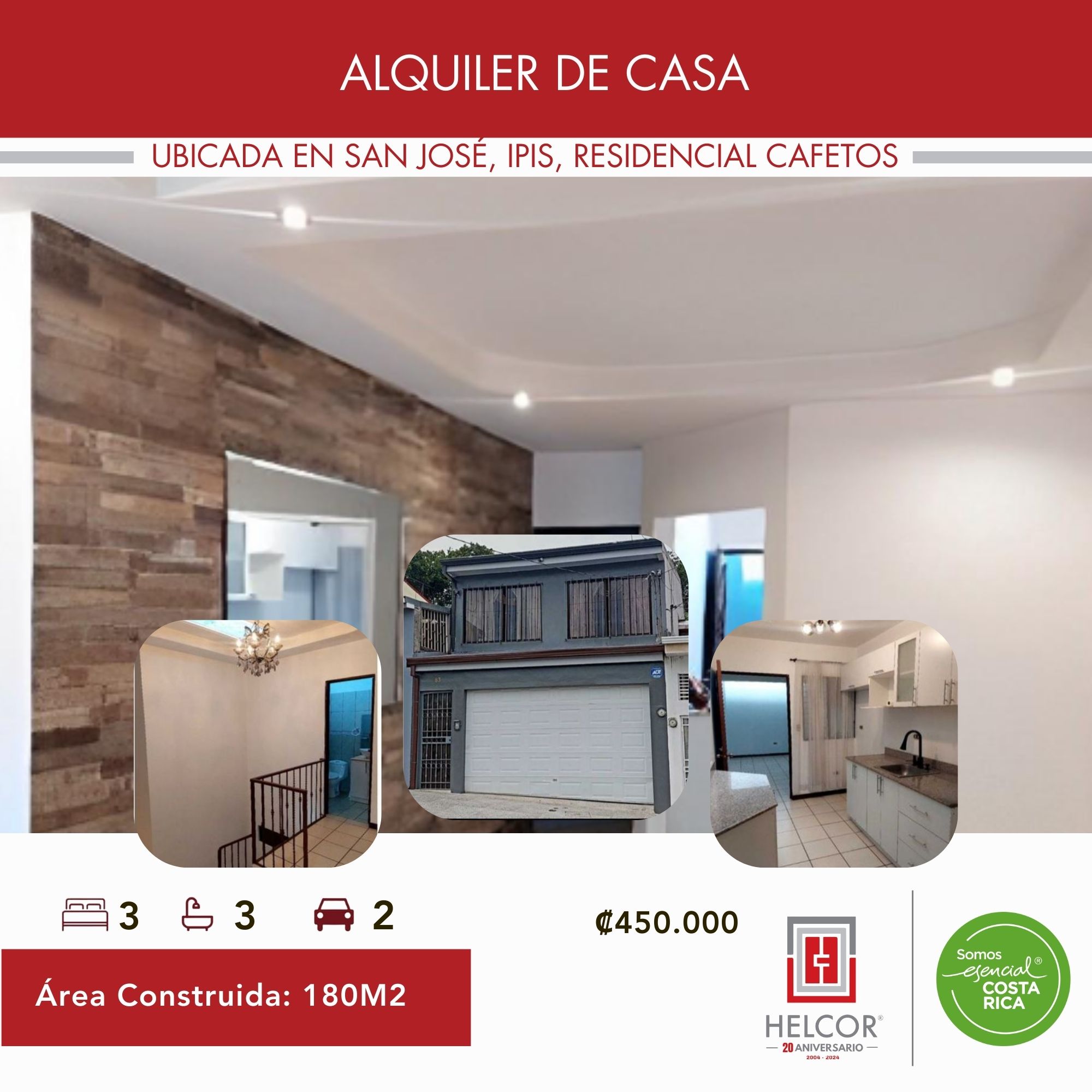 ALQUILER DE CASA NUEVA EN LINDORA DE SANTA ANA, CONDOMINIO ROBLES DE LINDORA