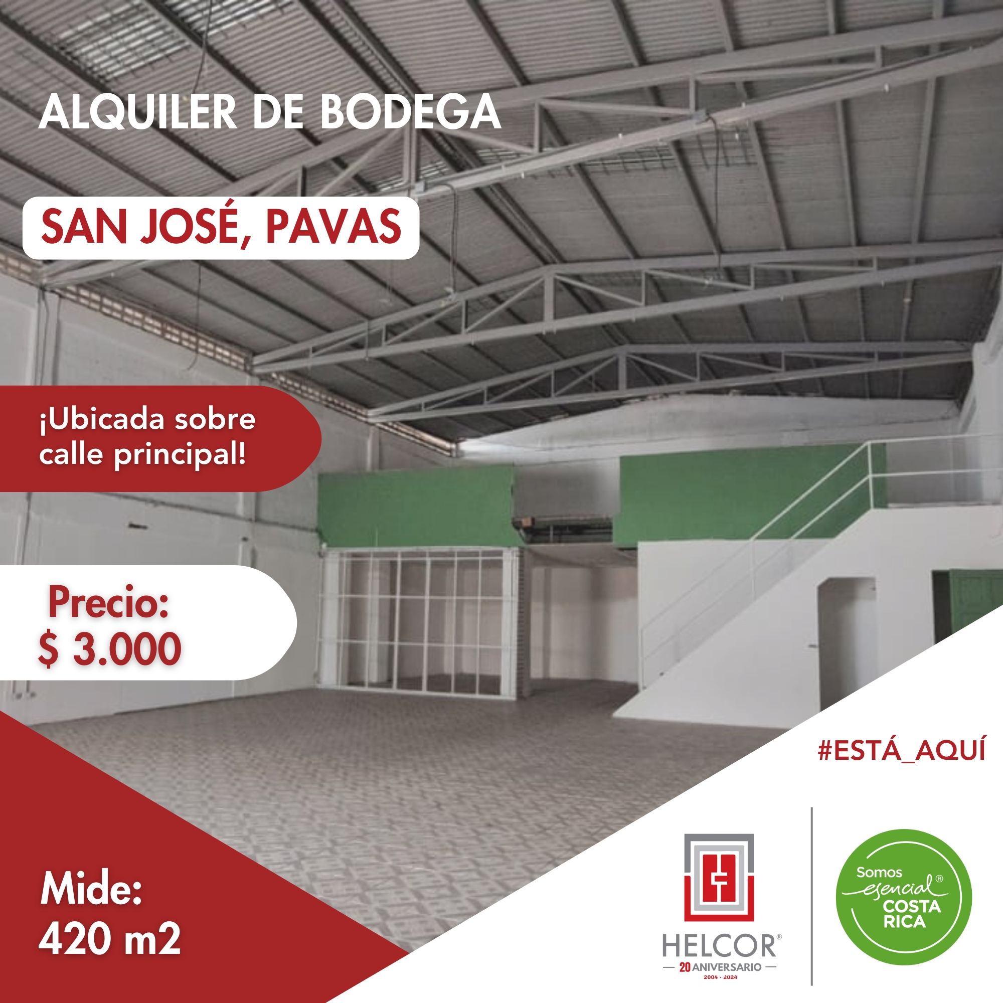 ALQUILER DE BODEGA EN SAN JOSE, PAVAS