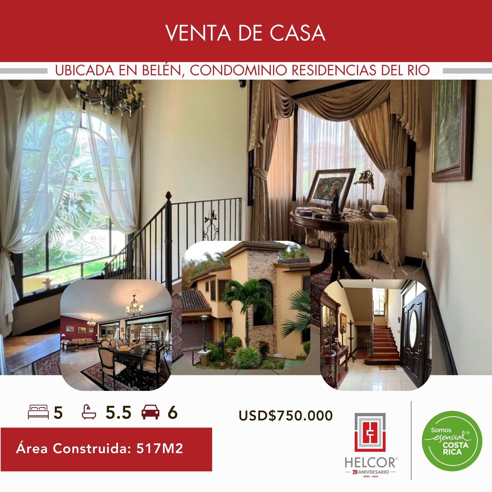 VENTA DE CASA EN BELÉN DE HEREDIA, CONDOMINIO RESIDENCIAS DEL RIO