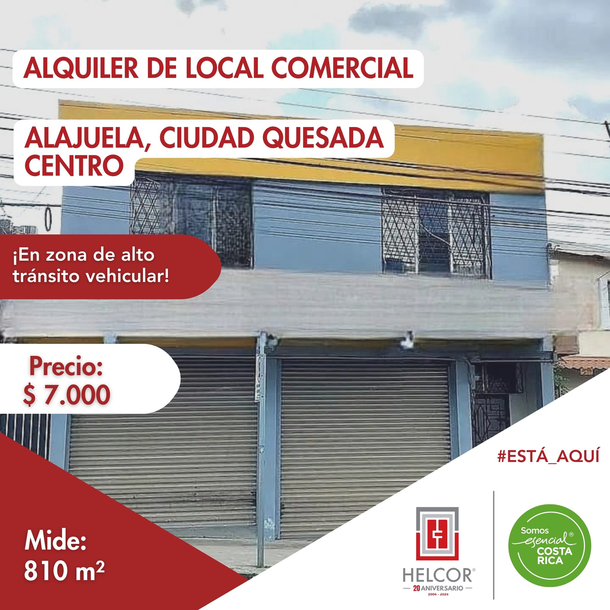 ALQUILER DE LOCAL COMERCIAL, CIUDAD QUESADA, ALAJUELA