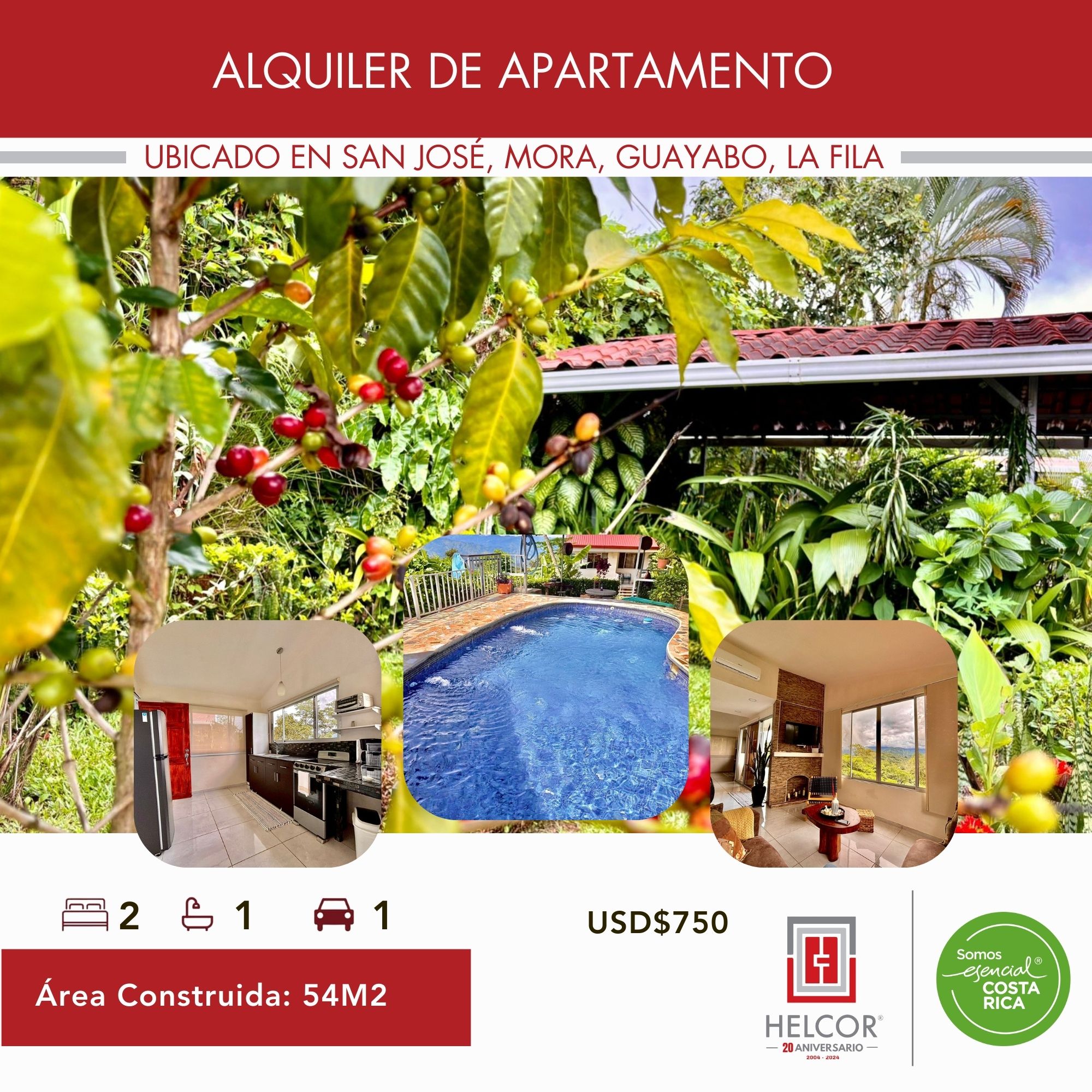 APARTAMENTO EN SAN JOSÉ, MORA, GUAYABO