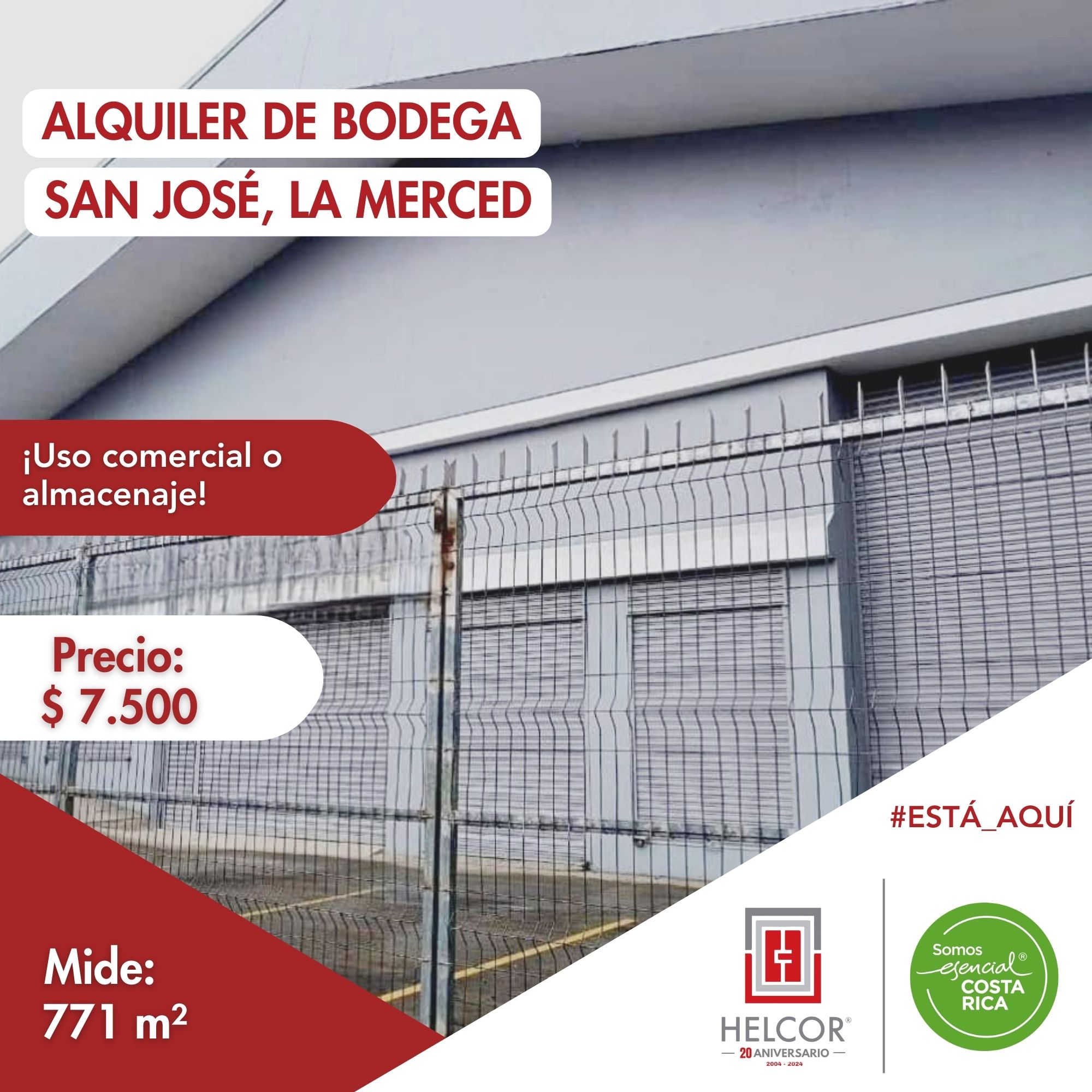 ALQUILER DE BODEGA EN SAN JOSÉ, LA MERCED