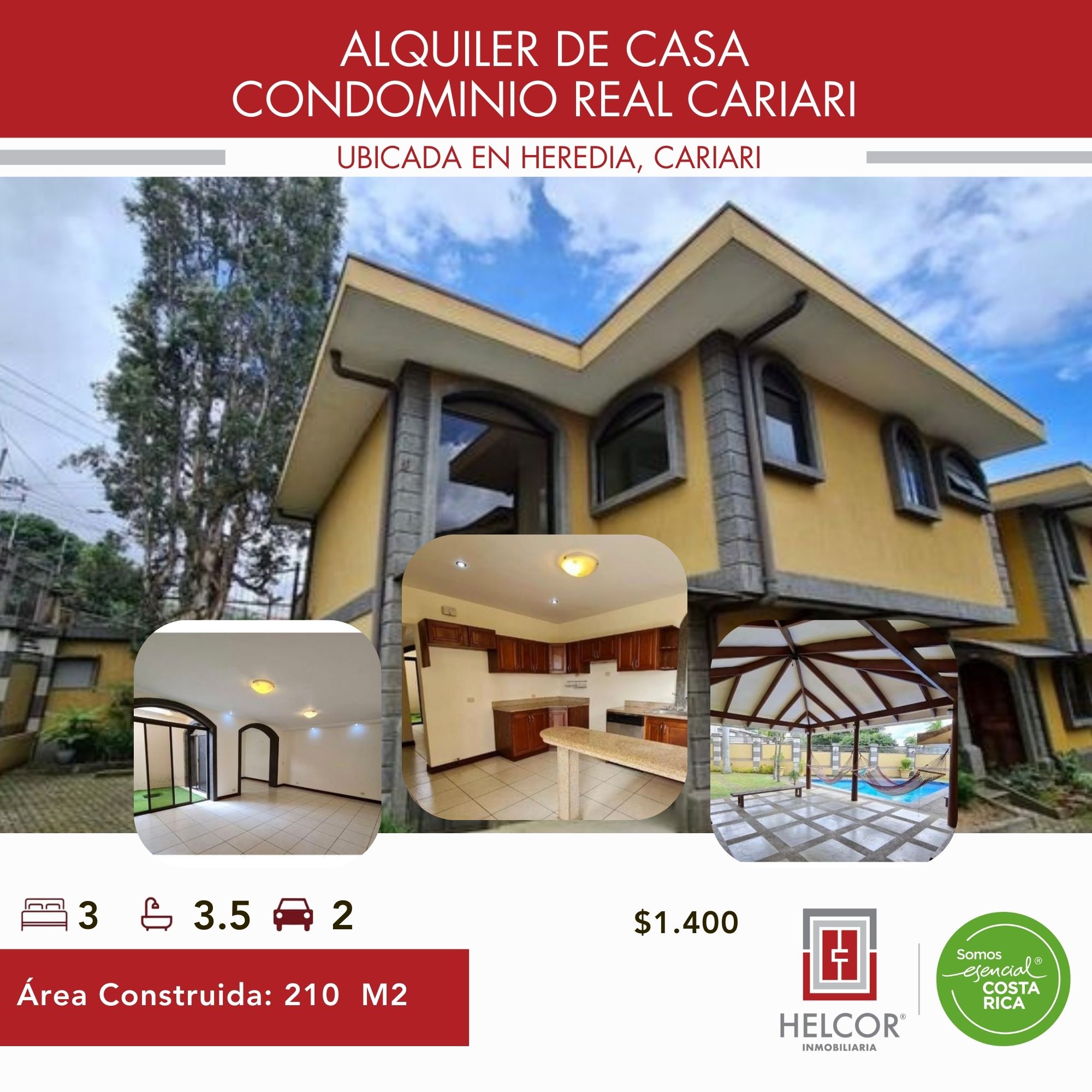 ALQUILER DE CASA, HEREDIA, CARIARI, CONDOMINIO REAL CARIARI