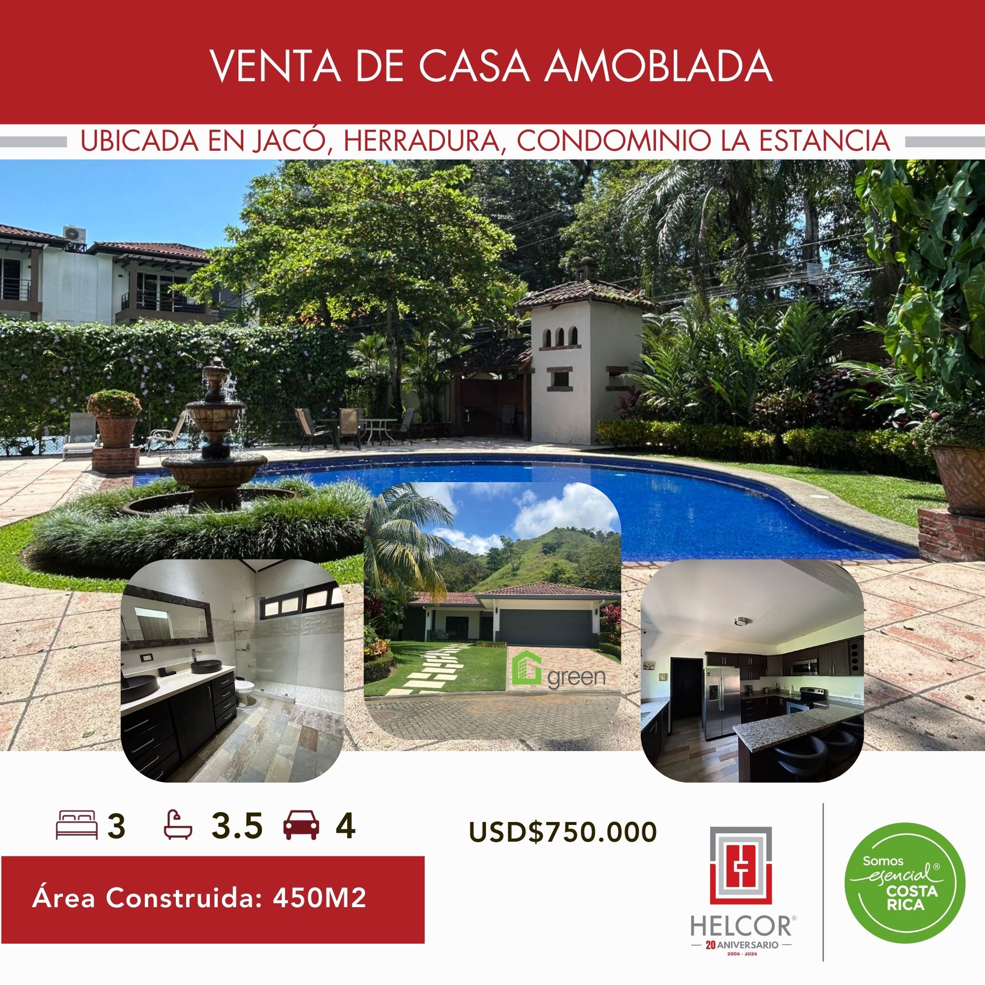 VENTA DE CASA AMOBLADA EN JACÓ DE PUNTARENAS, CONDOMINIO LA ESTANCIA